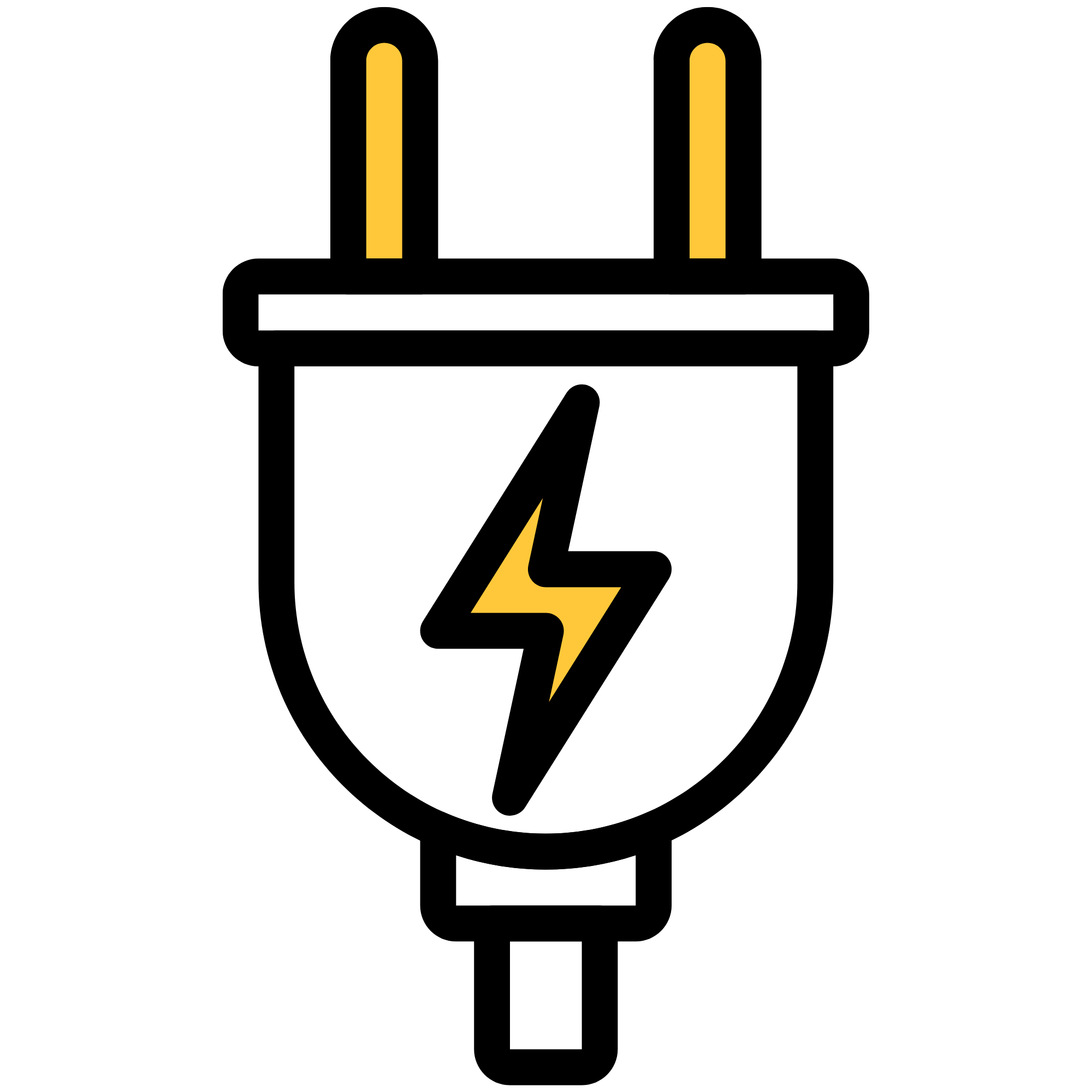 black and yellow icon of electrical equipment